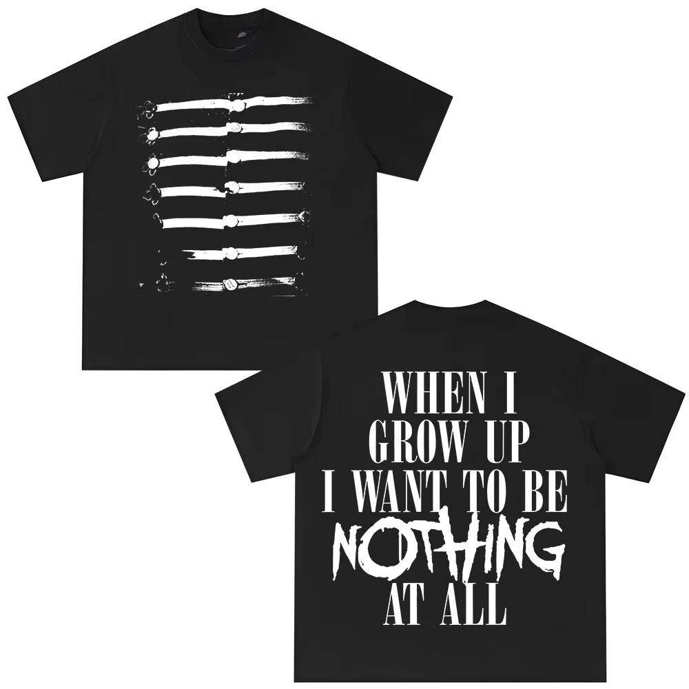 My Chemical Romance The Black Parade Tour Graphic T-shirt Vintage Washed Band Merch Harajuku Unisex Oversized Short Sleeve Tops