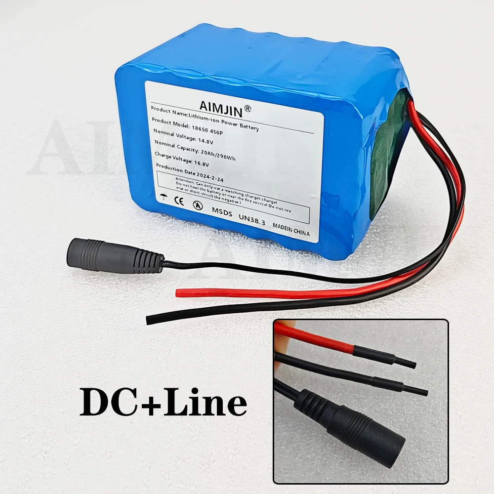 18650 14.8V 20Ah rechargeable 4S6P Battery Pack with Built-in BMS Suitable for Night Fishing Lamp Heater Battery Replacement