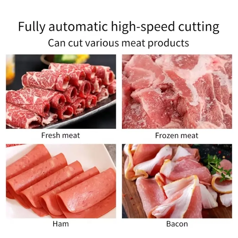 

Commercial Automatic Electric Meat Slicer Machine For Beef Fresh Raw Frozen Adjustable Thickness Automatic Slicer Machine
