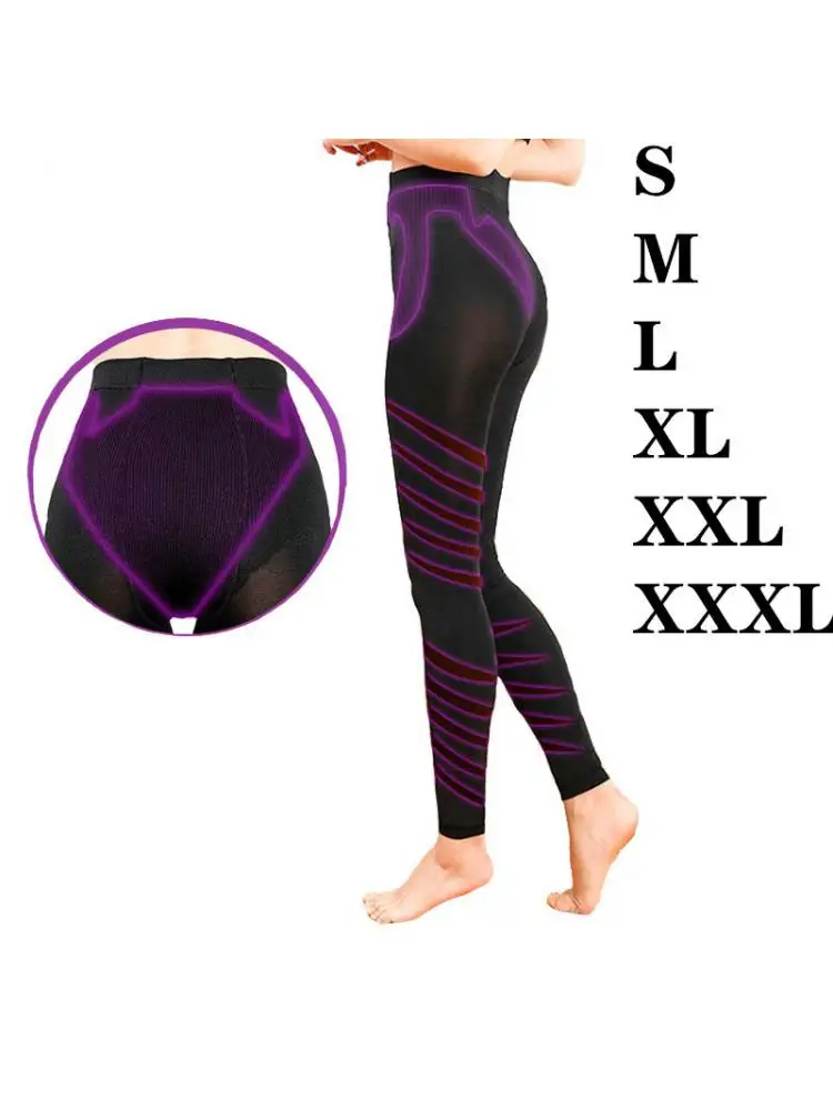 S M L XL 3XL Large Size High Waist Slimming Leggings Pants Women Seamless Cropped Elastic Thin Leg Tight Abdominal Compression