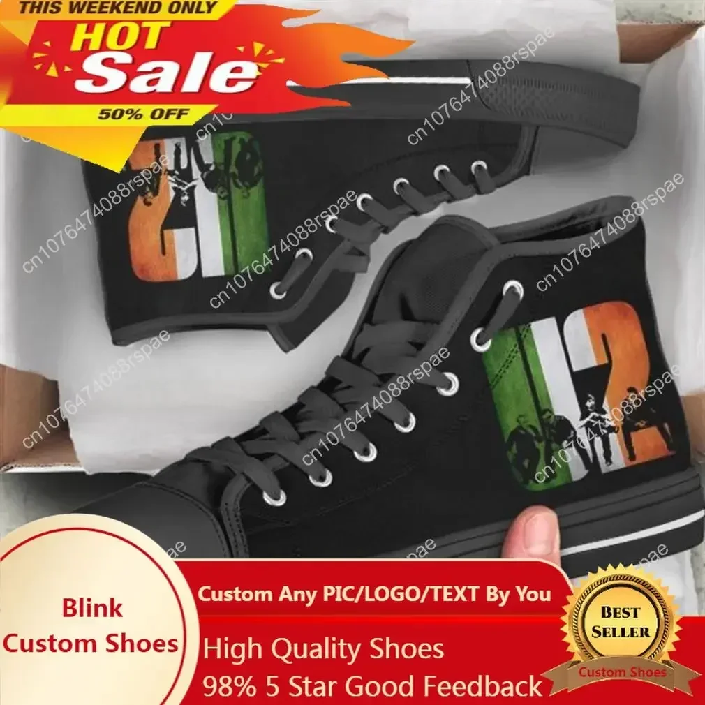 Hot Cool Fashion Pop Funny New Summer High Quality Sneakers Casual Shoes Men Women U2 Band Latest High Top Classic Board Shoes