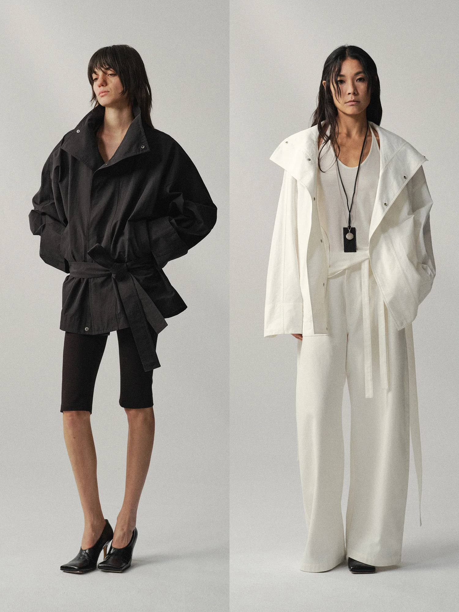 

Liegee Renegade Batwing Sve Jaet Outerwear Women's Loose Fit Cotton Nylon Blend Long Sve Stand Collar Midi Coat