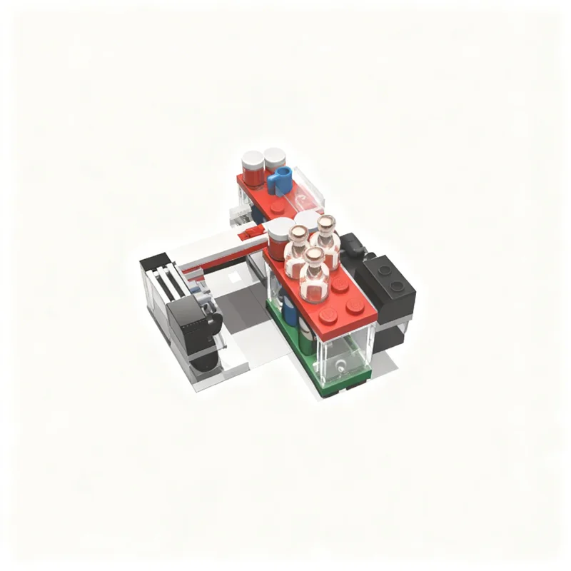 2433pcs MOC Modular Buildings Corner Service Station Model Building Blocks Toy Creative 3D Assemble Art Craft Birthday Brick