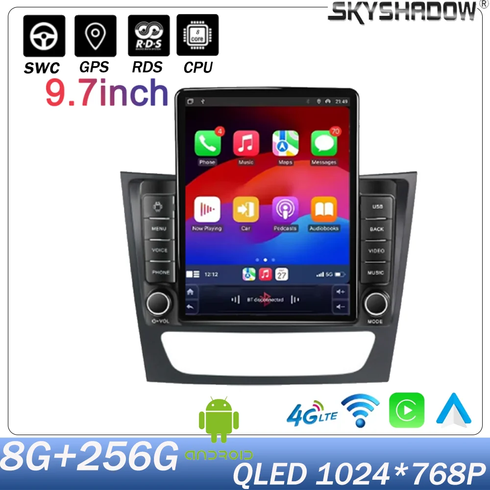 Video Player Android For Benz W211  2004-2011 Multimedia  Navigation 9.7‘’  Auto radio GPS Stereo Carplay Multimedia WiFi BT