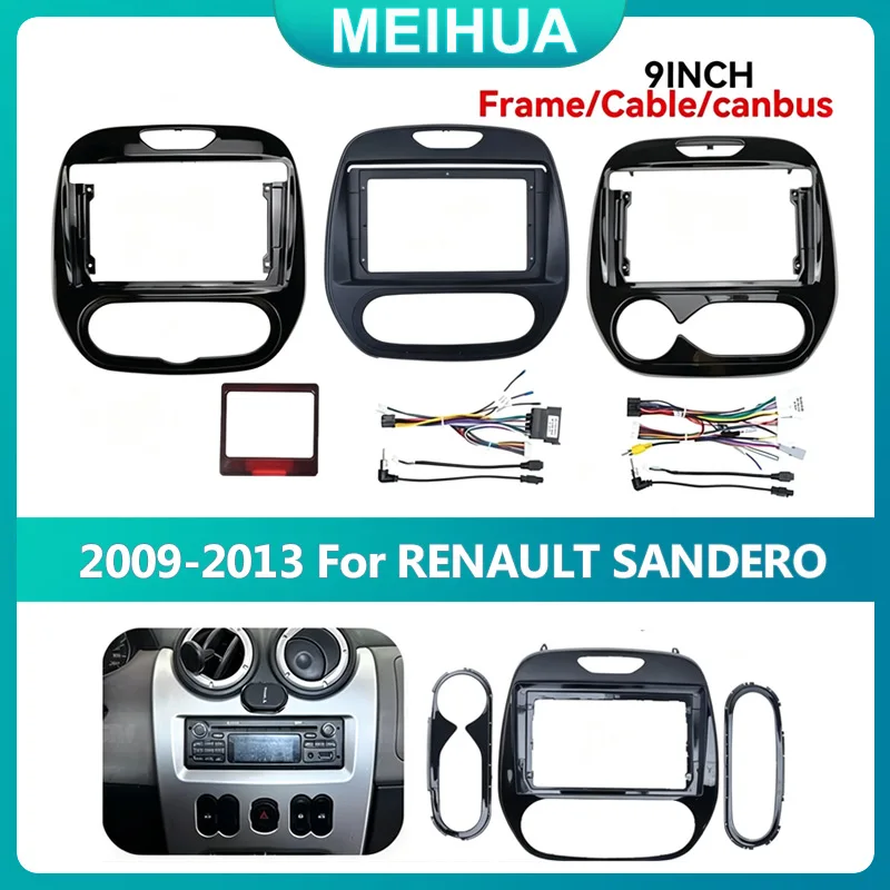9inch For Renault CAPTUR 2016-2019 Android Car Radio Fascia Auto Stereo Frame Dashboard Install Panel Trim Refitting Kit
