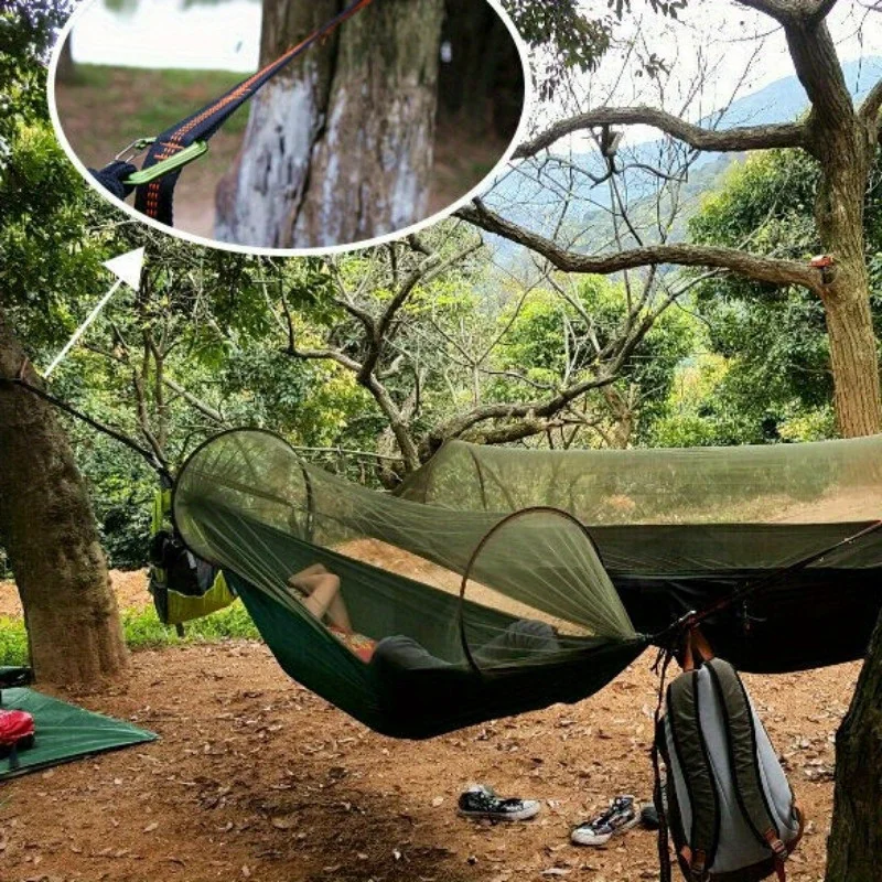 2/4 piece heavy duty climbing buckle and adjustable nylon hammock straps - for hammock straps, outdoor equipment, hammock fittings, sturdy construction, camping gear that can withstand 600 ib view 3