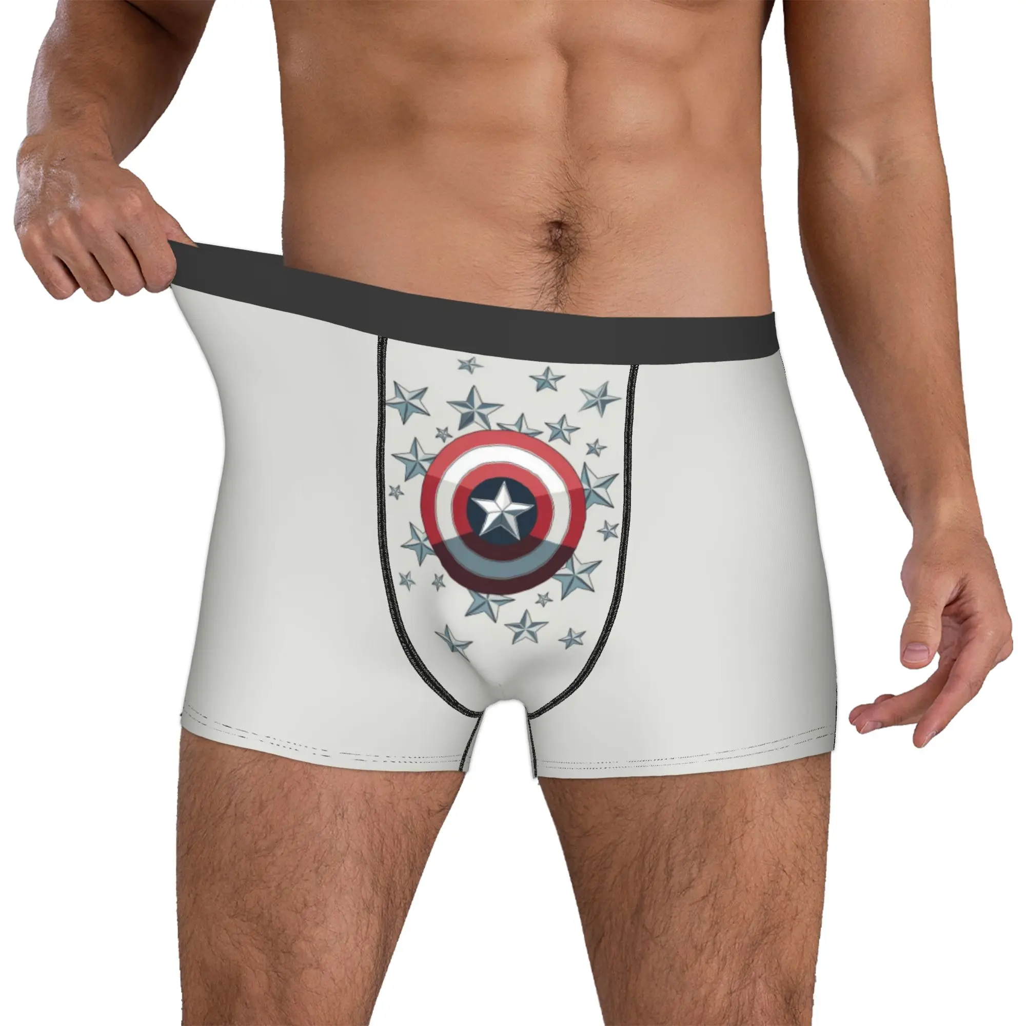 

Custom Captain Anime America Underwear Men Stretch Boxer Briefs Shorts Panties Soft Underpants For Homme