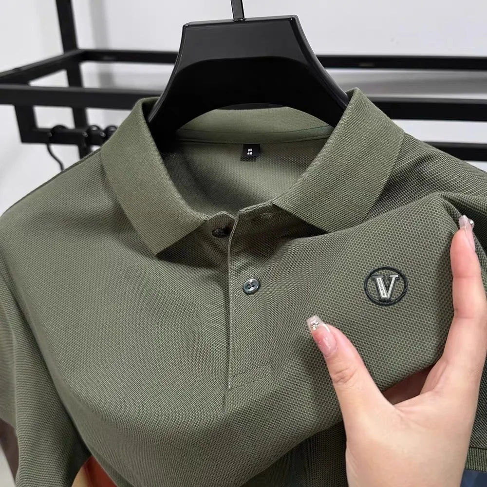 

Exclusive design of luxury brand men's polo shirts, short-sleeved, 2025 summer new pure cotton POLO shirts and men's T-shirts, t