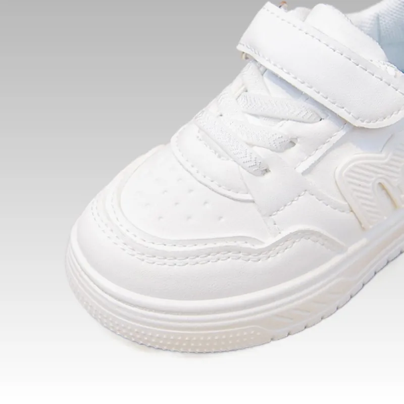 Black Kids Shoes Sports Running Casual Walking Student Fashion New Leather Children\'s Sneakers Breathable Soft Child Outdoor 20-