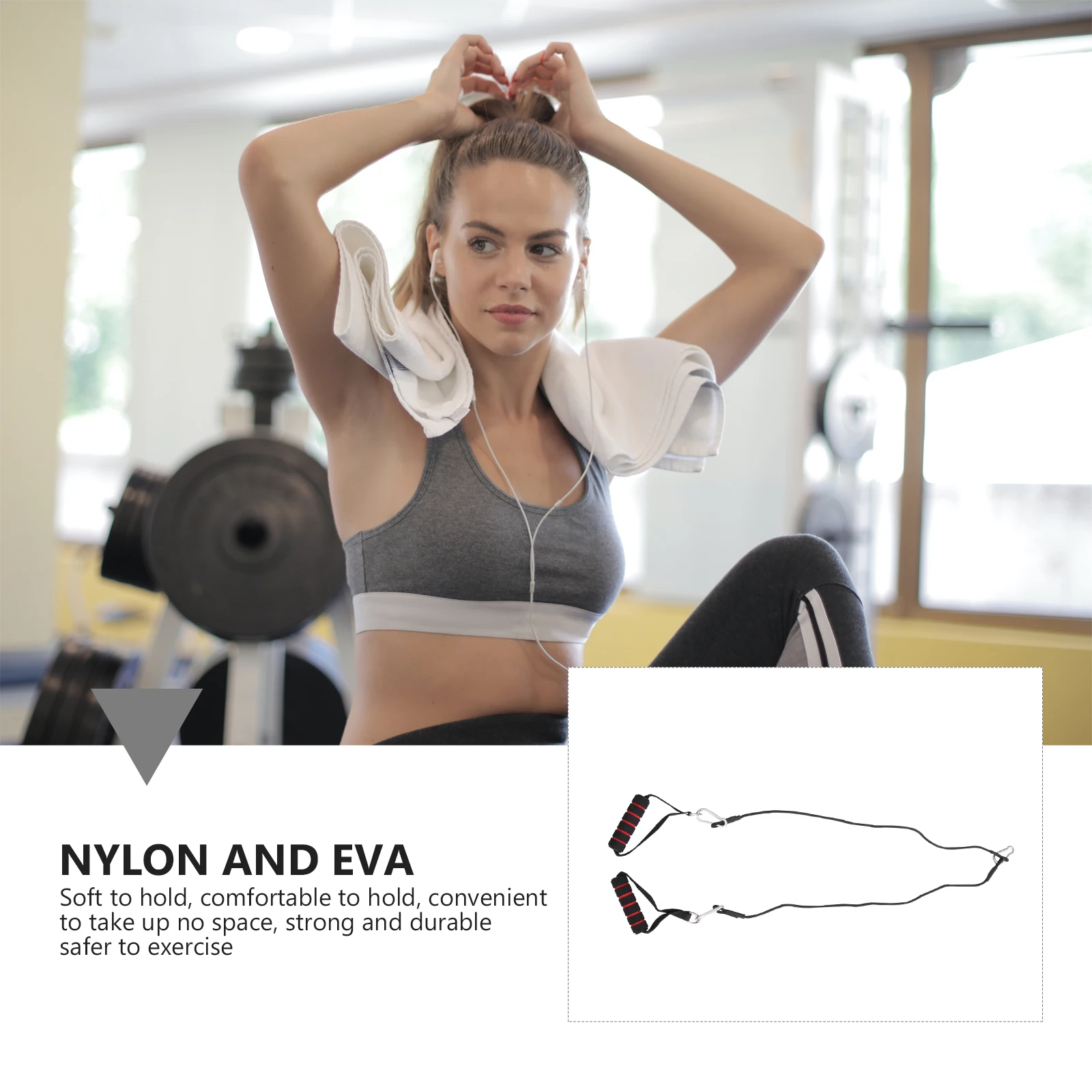 

1 set 1 Set Bands Pull Rope Muscle Trainer Pulley Tricep Pulldown Attachment Cable Biceps Tricep Rope Workout Fitness Equipment