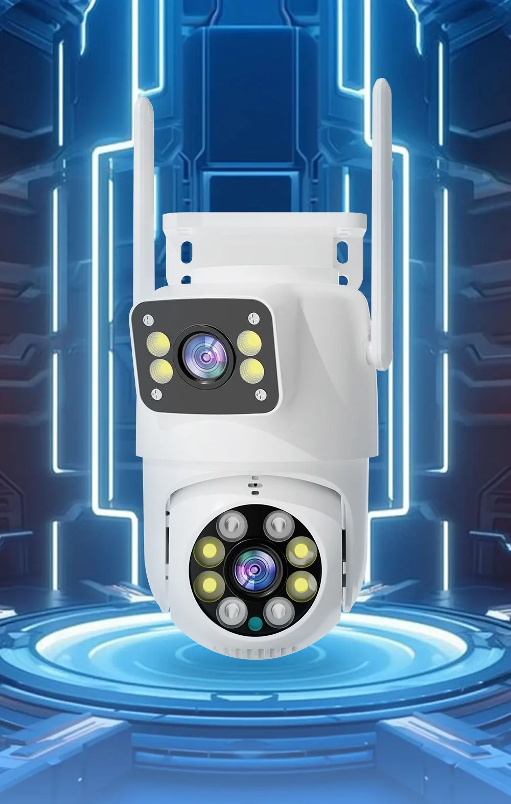 4MP UHD  Dual  Lens  Wireless PTZ  wifi  IP Dome Camera  Carecam APP Full Color AI Humanoid Detection Security CCTV Baby Monitor