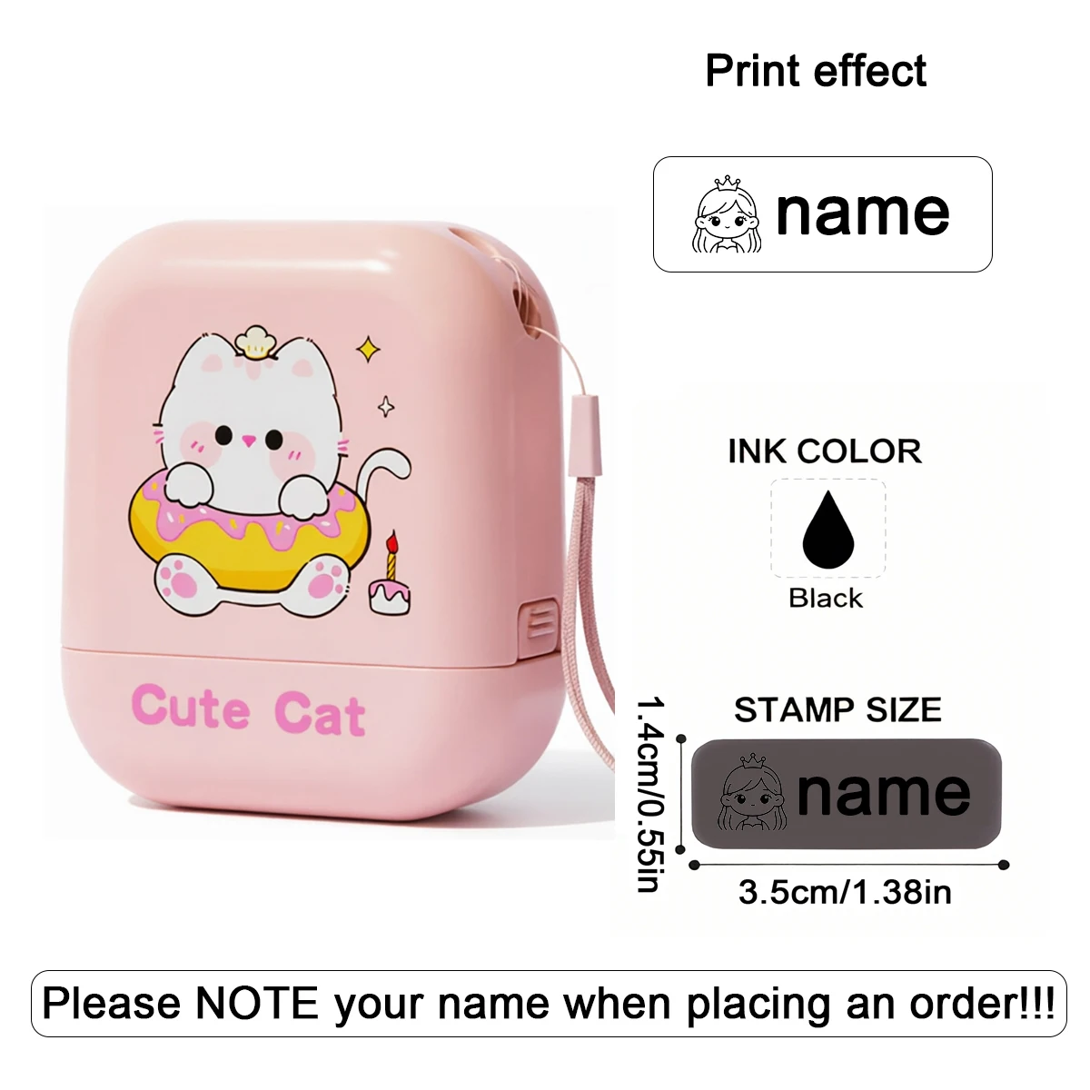 Cartoon-Namensstempel für Kinder, personalisierter Namensstempel, umweltfreundliche Tinte, Kleidungsetikett für die Schule, personalisiertes Textsiegel