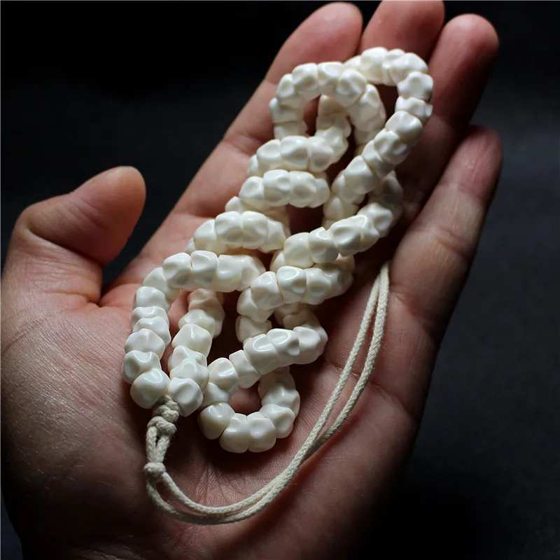 Passion Seed Non-Degreased Old Material Diagonally Cut Pig Intestine Bracelet Long String Bone Beads