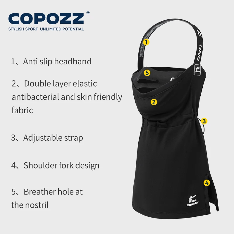 Copozz Men Women Windproof Face Mask V-face Slim face mask Soft Warm Half Face Mask Balaclava Face Cover for Motorcycle Riding