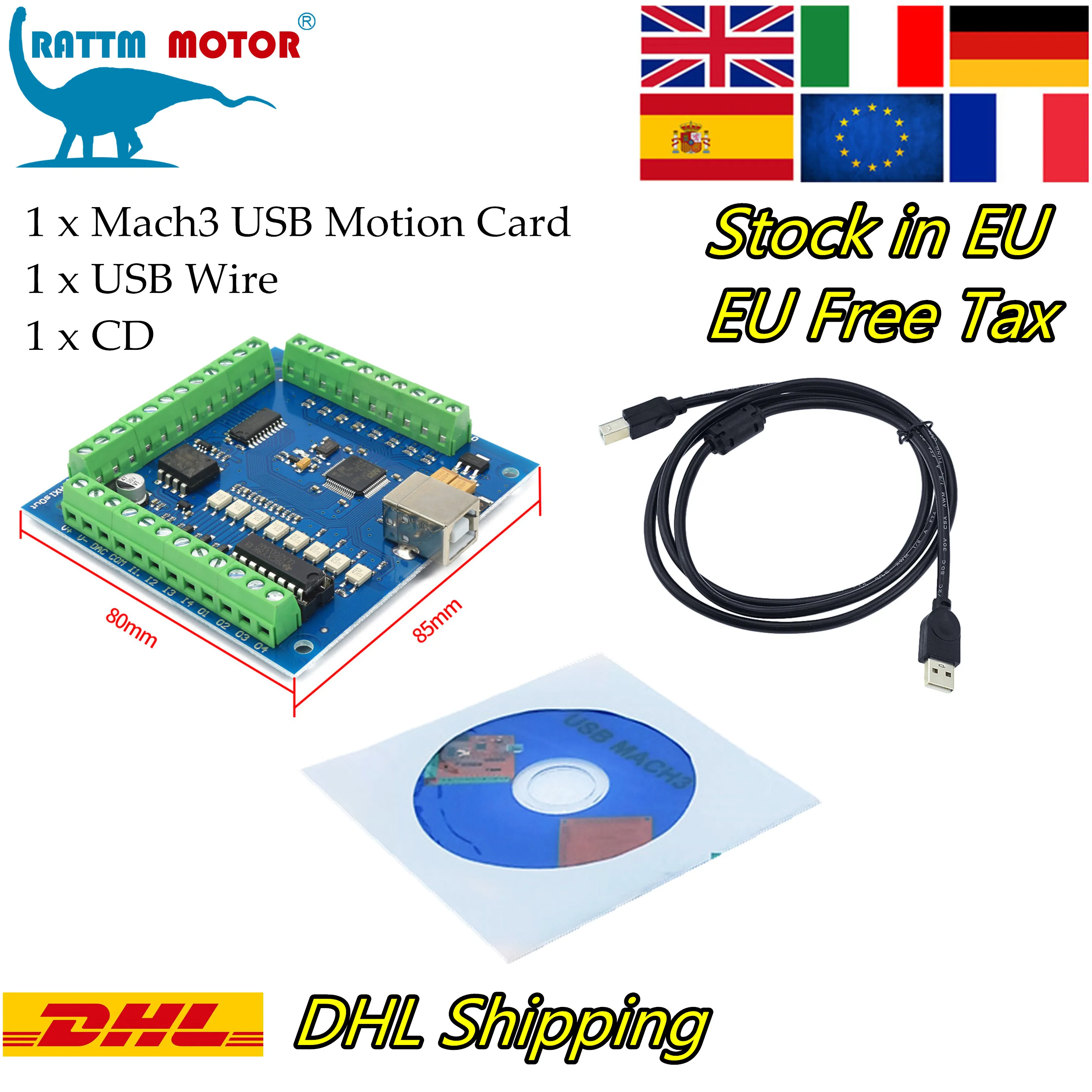 『EU Store』CNC Breakout board USB MACH3 engraving machine 4 Axis 100KHz stepper motion controller card driver board