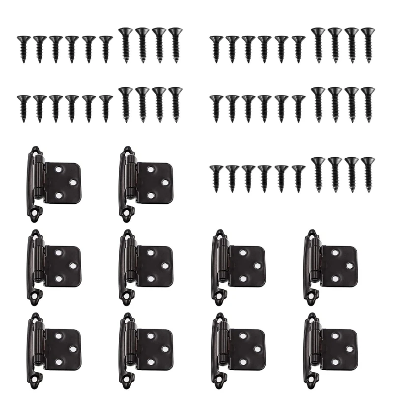 10pcs Cabinet Hinges Durable Metal Cupboard Hinges Self Closing Hinges Furniture Hardware Simple Installs for Hinges Dropship