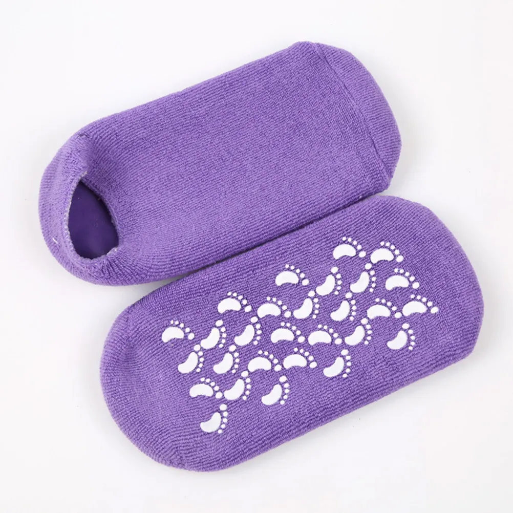 1Pair Moisturizing Whitening Socks Spa Cotton Foot Care Soft Elastic Non-Slip Moisturizing Women Socks for Dry Cracked Heels