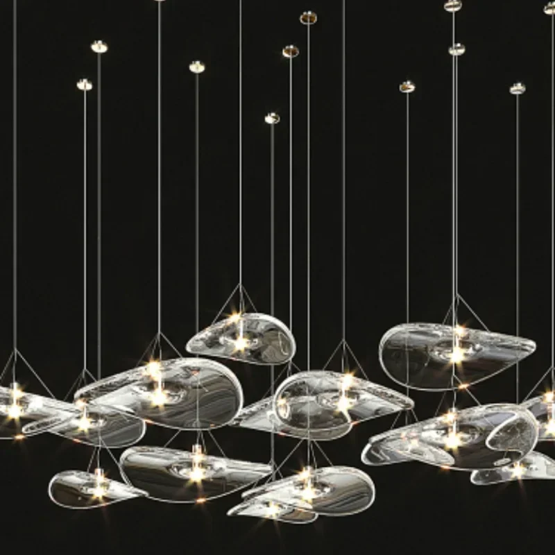 

SANDYHA Nordic Pendant Lights Glass Led Lamp Hanging Chandeliers for Living Room Dining Table Lighting Bedroom Decoration Home