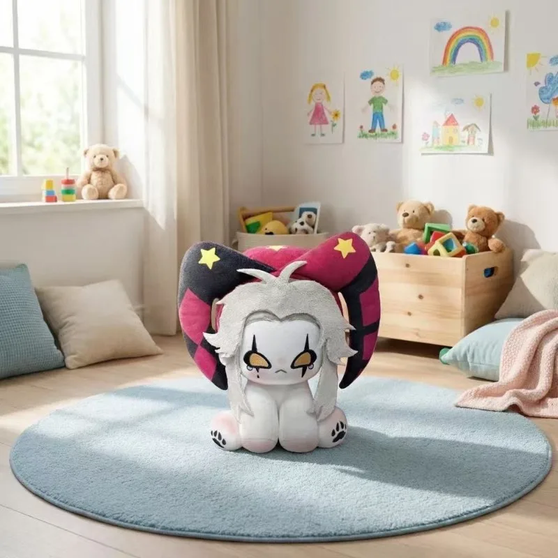 

20-сантиметровая аниме-игрушка Пьеро в стиле кавай, сидячая поза, мягкая хлопковая кукла, мультяшная фигурка для самостоятельной переодевки, подарок для фанатов