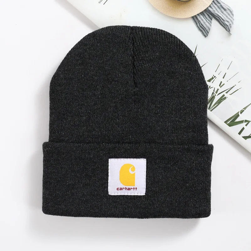 Colorful Carhartt Workwear Yarn Hats Men Women Autumn Winter Warm Knitted Cold Weather Hats Student Couple Hats Cold Warm Caps