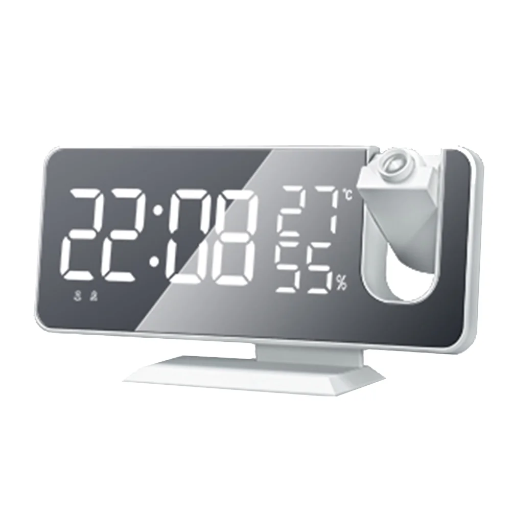 

LED Projection Alarm Clock Overhead Projector Weather Monitor White Plastic Screen Travel