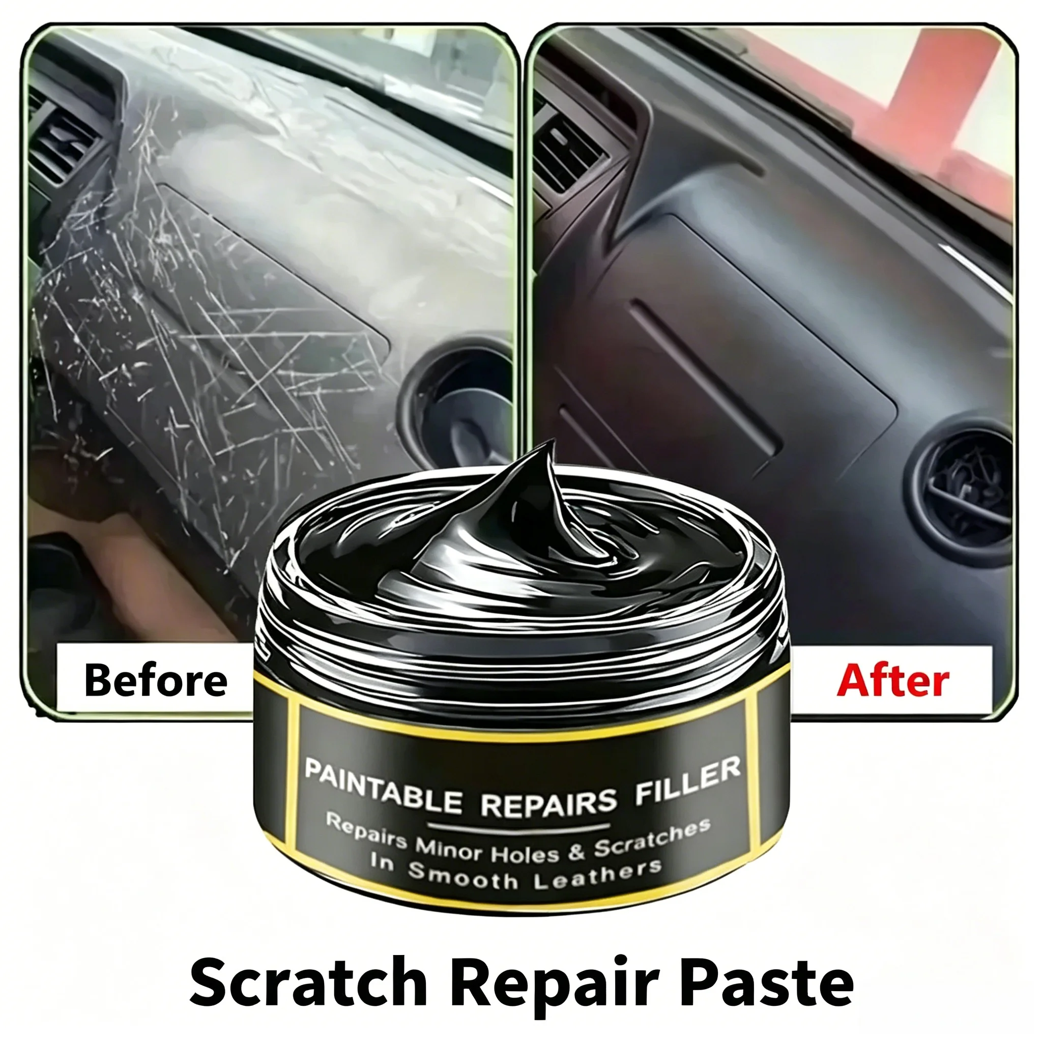 Car Interior Plastic Leather Scratch Repair Paste Automotive Polishing Wax Anti-Aging Paste Tires Seats Steering Wheel