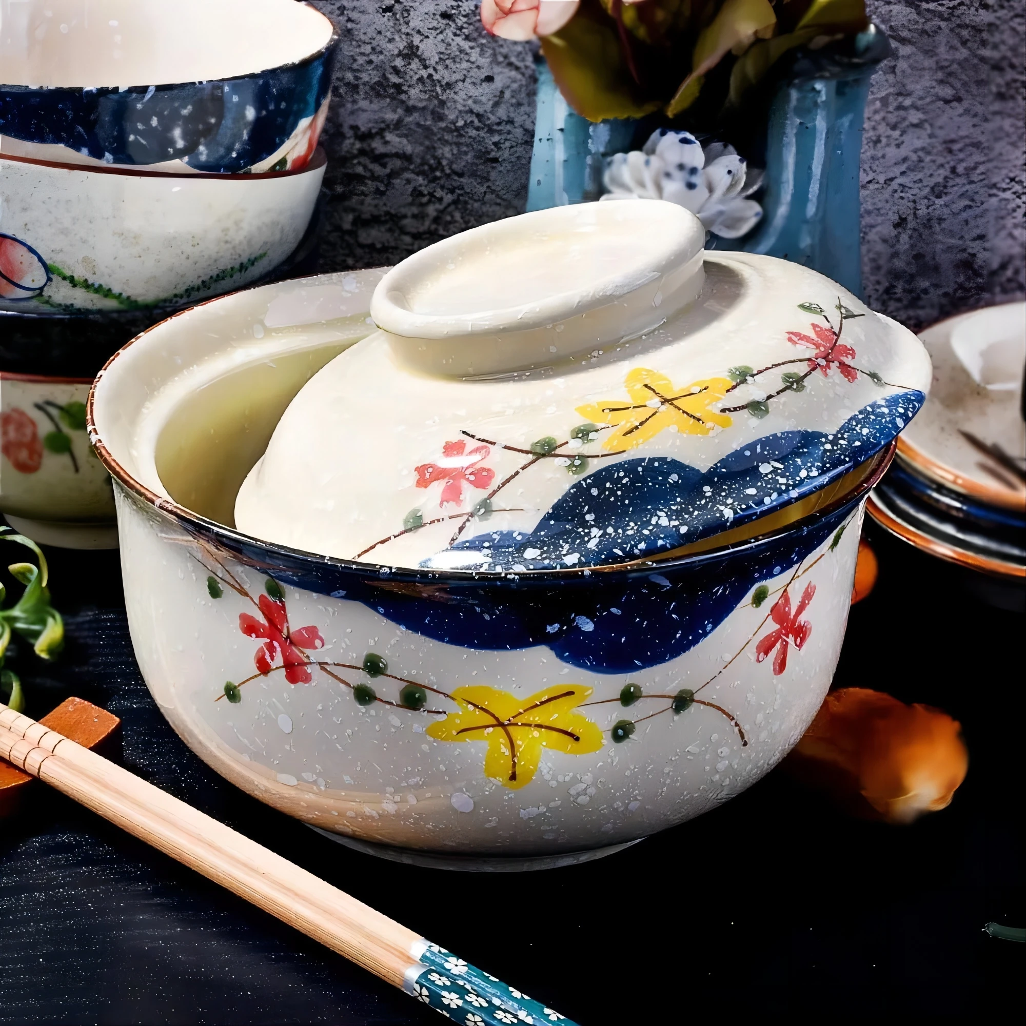 Set Di 4 Ciotole Giapponesi Per Ramen In Porcellana – 18 Cm, Per Zuppa E Insalata, Microonde E Lavastoviglie