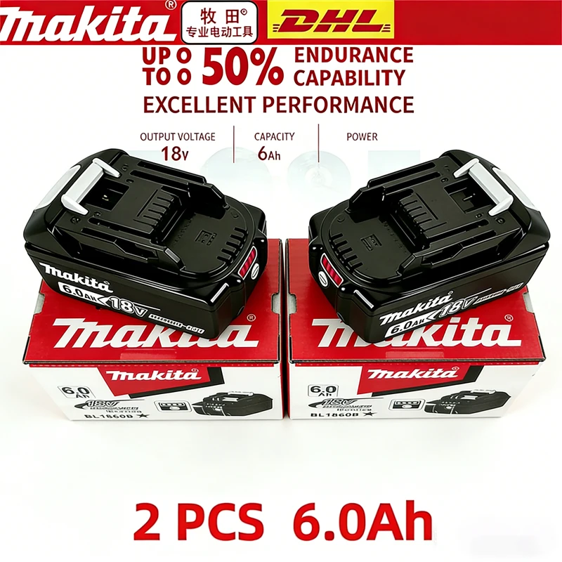 

Оригинальный аккумулятор Makita 18V LXT 6.0Ah Li-ion, замена для аккумуляторов BL1840 BL1850 BL1860 для электроинструментов