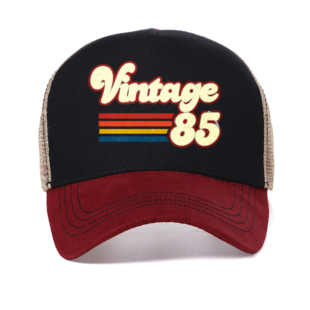 

Vintage 1985 cap Women 1985 Vintage Birthday Gift baseball caps Fashionable Casual Summer Breathable snapback hat mesh caps