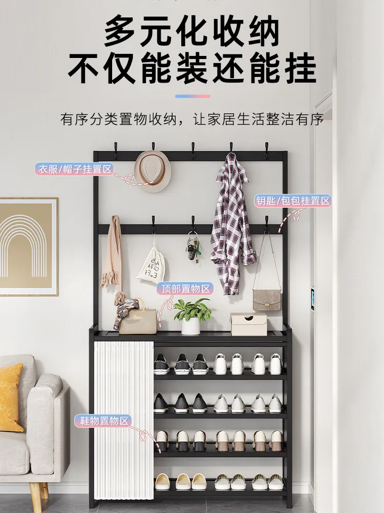 Shoe rack Door shelf Multifunctional coat rack Floor-to-ceiling hanger Multi-layer shoe cabinet