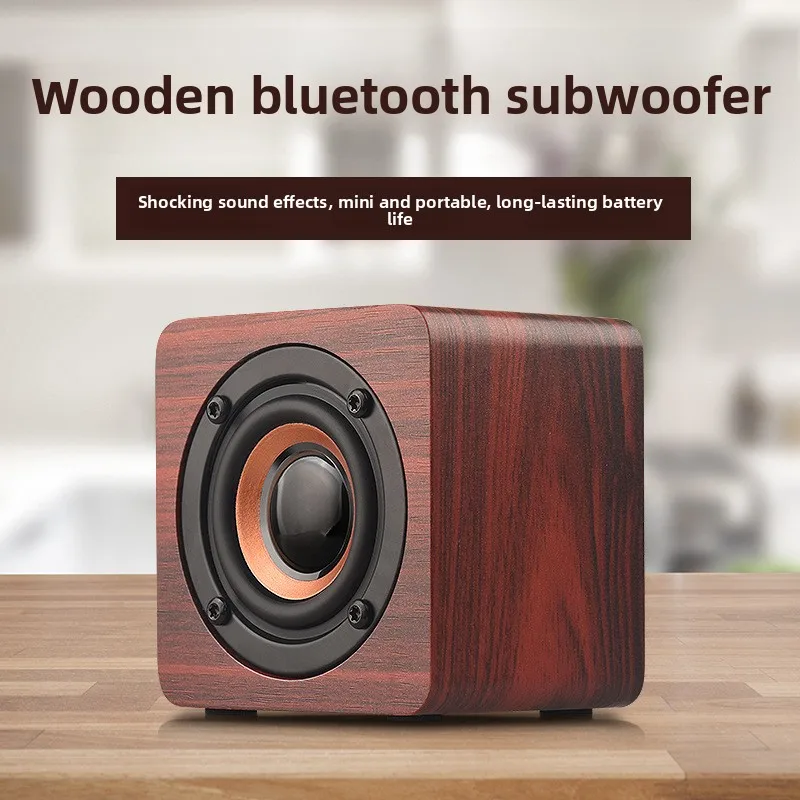 VYOPBC Mini Wooden Bluetooth Speaker Wireless Portable Creative Gift Small Audio for Phone