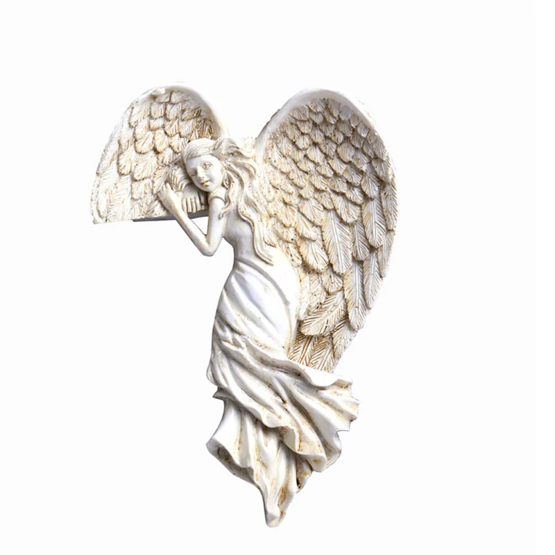 

Home Figurines For Interior Home Decoration Accessories Room Decor Sculpture Aesthetic White Redemption Angel Wall Mounted Retro