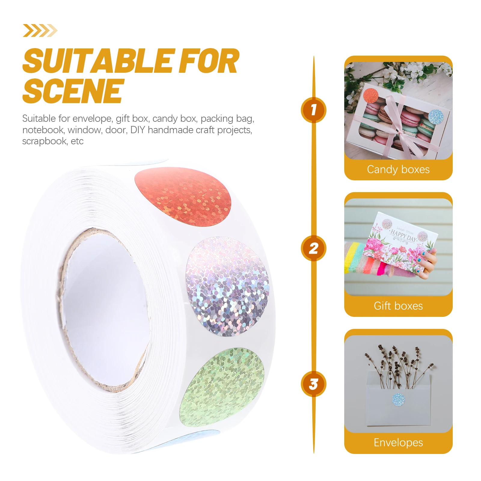 

500pcs 2Rolls Sequin Dot Stickers 2 5CM Adhesive Gift Sealing Labels Decorative Party Envelope Round Kids Reward