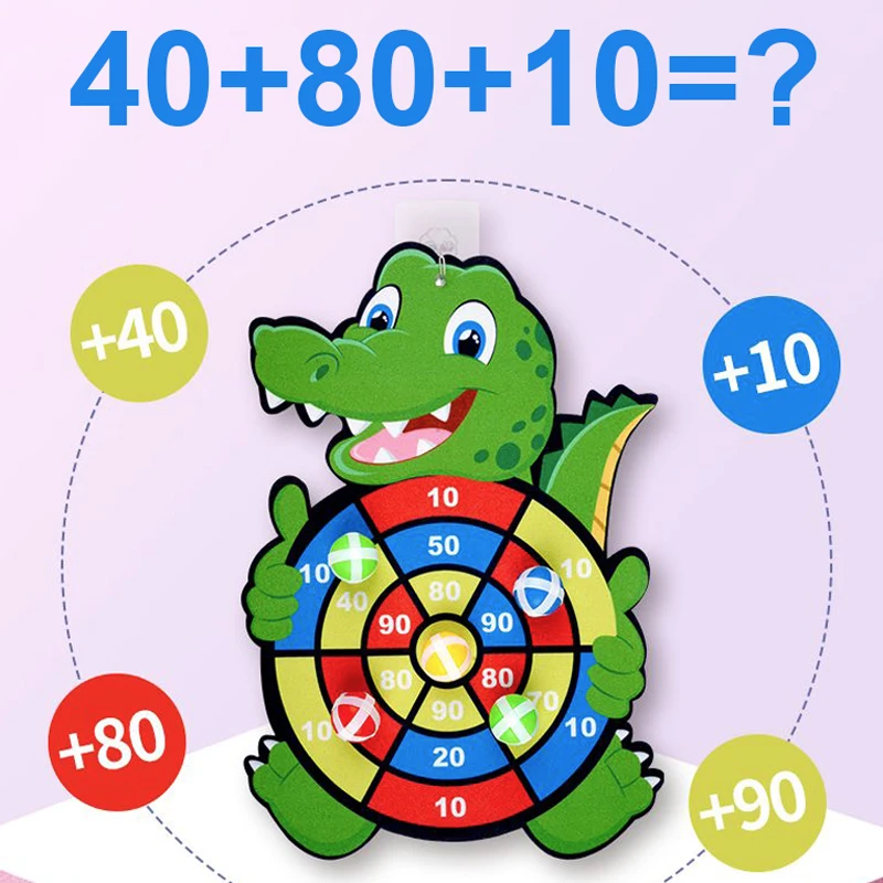다트 보드 타겟 스티커 공 장난감, 만화 동물 어린이 교육 장난감, 실내 스포츠 게임, 가족 상호 작용, 3 세