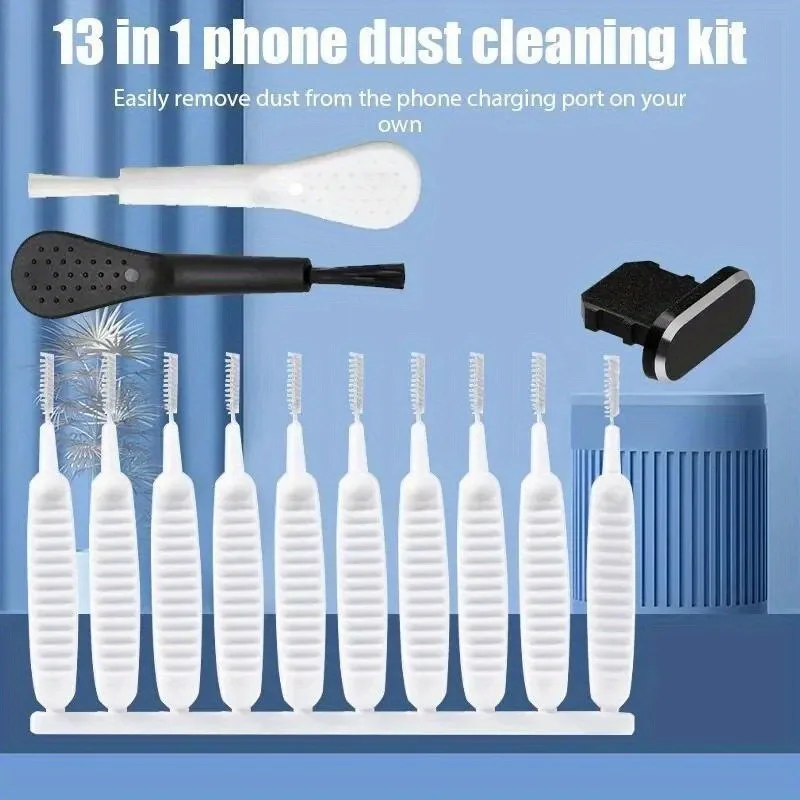 

13pcs Mobile Phone Speaker Dust Removal Cleaner Tool Kit for Usb-C Xiaomi SamSung Earphones Charge Port Dustproof Cleaning Brush