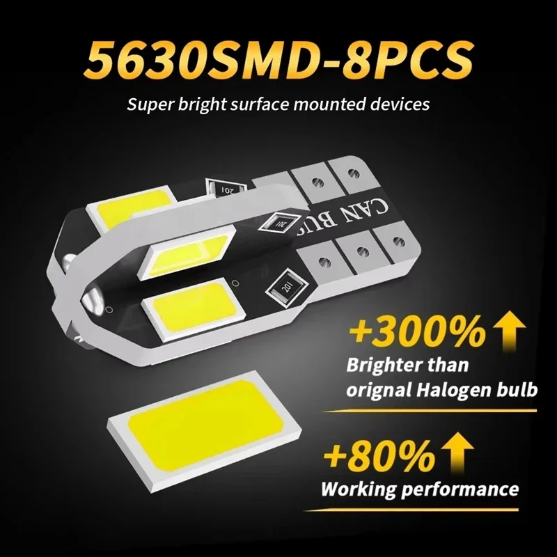 T10 Car Led Light Bulb W5W LED Canbus No Error Super Bright Car Interior Light SMD Auto Bulb White Amber Red Reading Dome Lamp