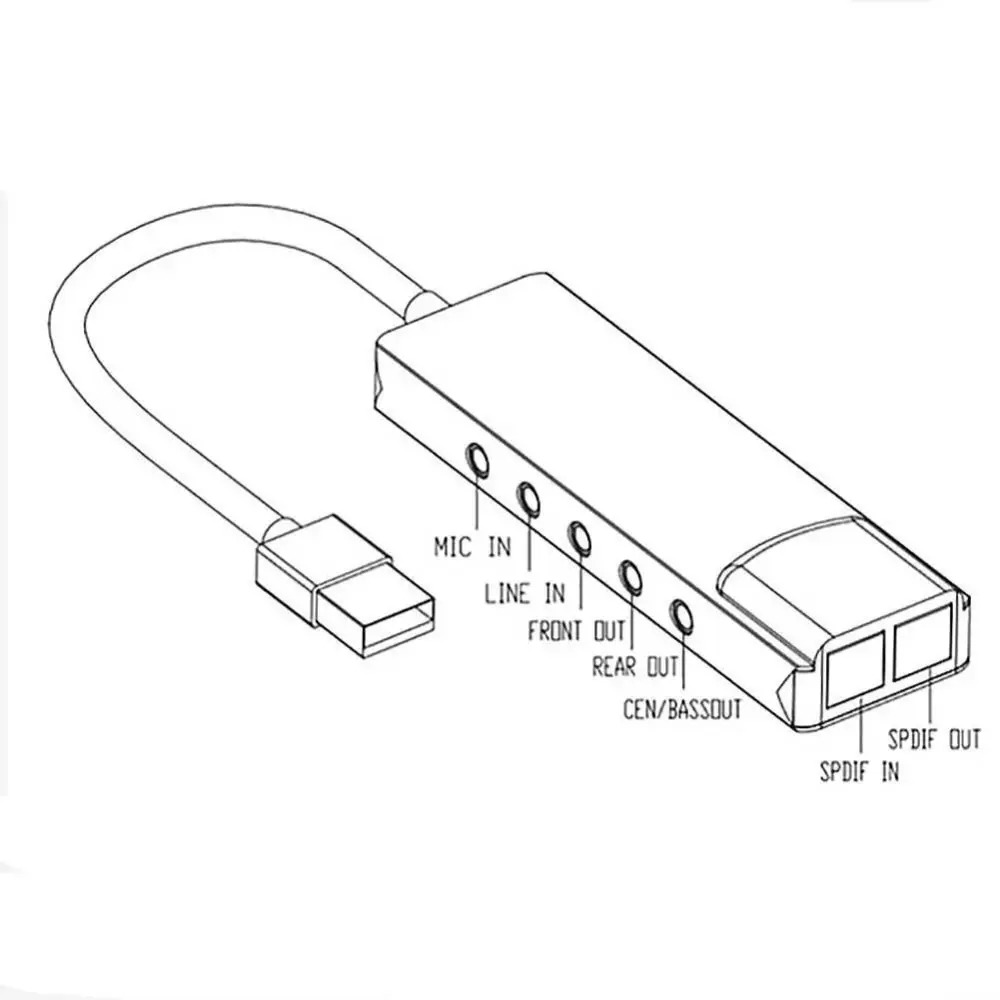 New USB Sound Card Portable Practical External Audio Card 7.1 5.1 Channel Voice Chat SPDIF Optical for PC/Computer