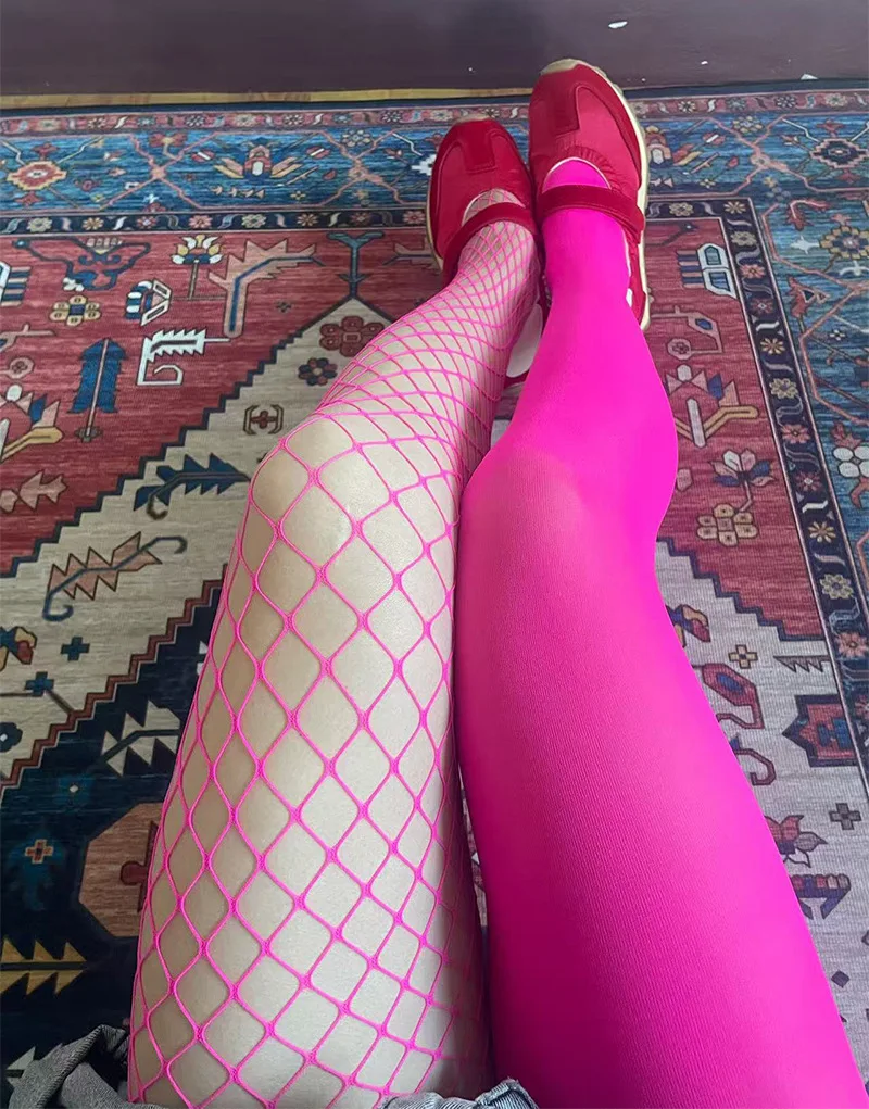 2026 Frühjahr/Sommer Damen 80D D-Strumpfhose, einbeinige Netzstrumpfhose, asymmetrische Strumpfhose, kombinierbare Strumpfhose – Detail 20