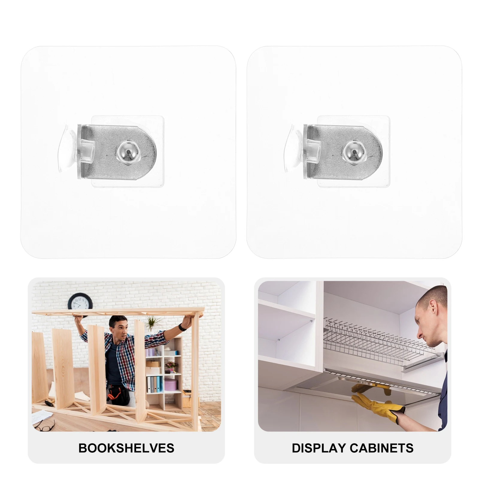 

6pcs Shelf Tray Floating Partition Supports Strong Sticky Non Perforated Mounting Brackets Durability Practicality Easy Install