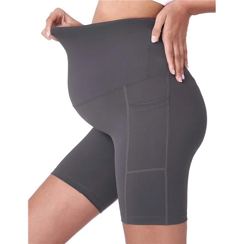 Mini Yoga Fitness Esercizio Pantaloni da donna incinte Vita alta Coltiva solo Pantaloni da donna incinte Supporto per lo stomaco Lusso
