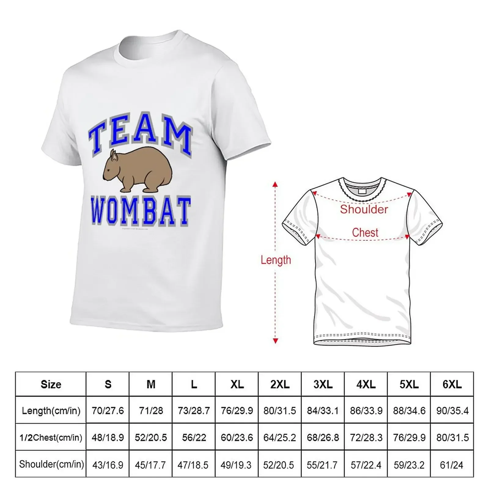 Team Wombat Logo in Blue and Grey T-Shirt oversizeds oversized t shirt cheap stuff fitted t shirts for men