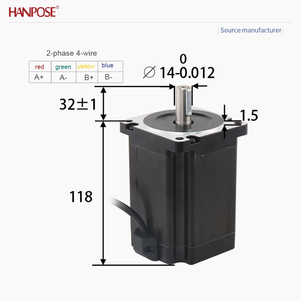 NEMA34 34HS11860 stepper motor 8N.m 6.0A two-phase four wire 3D printing accessories motor manufacturer direct sales
