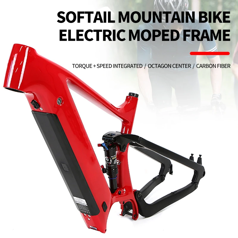 OEM M510 M600 Bafang Mid Drive Motor Carbon Electric Mountain Bike Full Suspension Ebike Frame Kit With Battery