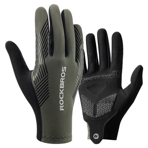 Guantes de ciclismo ROCKBROS, guantes de bicicleta con dedos completos para pantalla táctil, cómodos, transpirables, resistentes al deslizamiento, para primavera y otoño