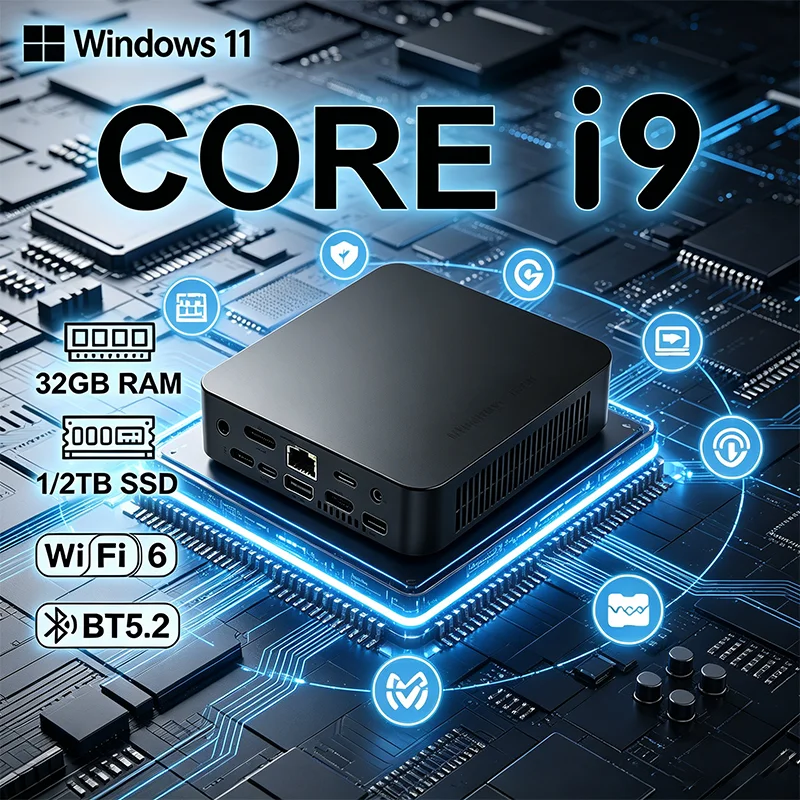 Mini PC Core I3 6100 Windows 11 pro 32GB RAM 1TB/2TB SSD WiFi 6 BT5.2 4K HD Small Pocket Gaming & Office Study Computer