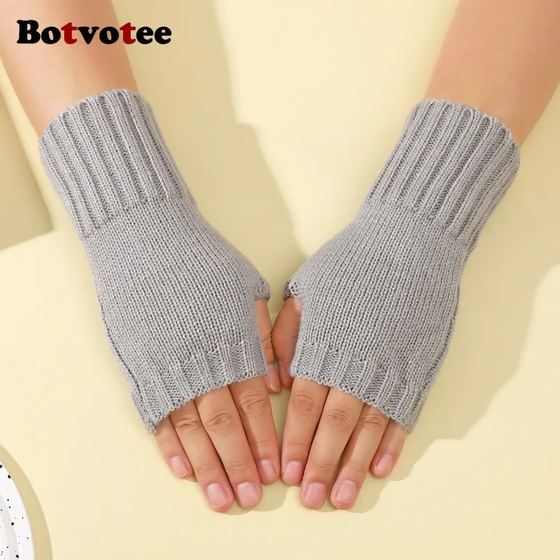 Botvotee Y2k اكسسوارات الأكمام للنساء مدفئات للذراع شحن مجاني الباردة المقاومة شتاء دافئ متماسكة الأكمام أصابع قفازات