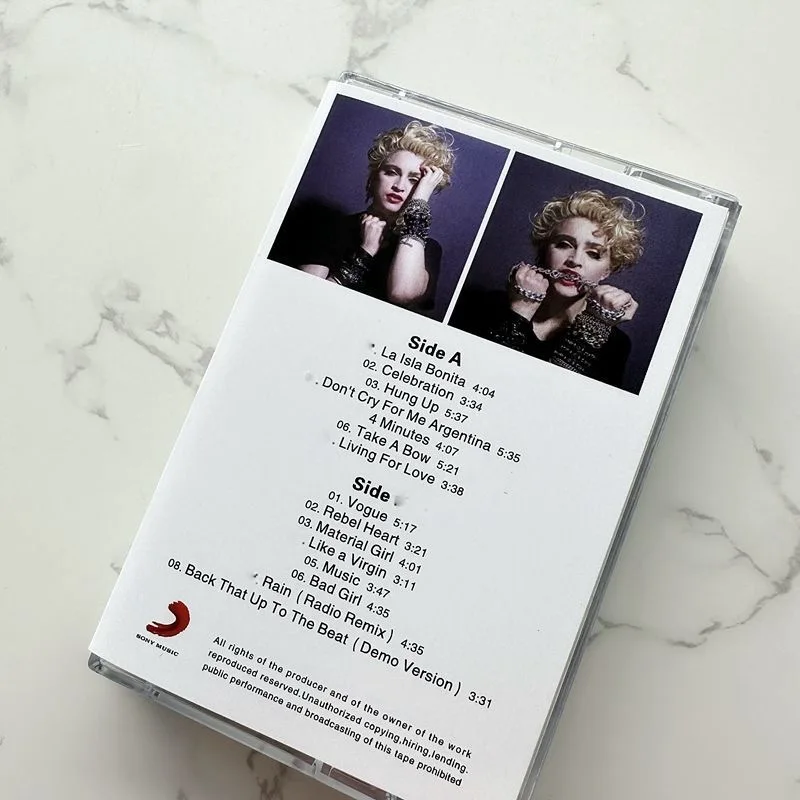 Madonna Ciccone Music Tape Madonna True Blue Album Cosplay Soundtracks Box Cassette Car Walkman Tape Party Music Collection Gift