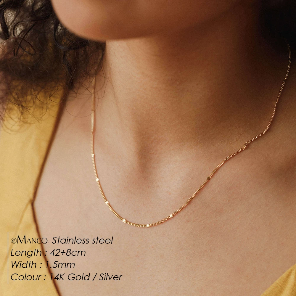 eManco Stainless Steel Minimalist Snake Chain Necklace  Women\'s Dainty Chic Jewelry 48-Hour Shipping Factory Direct Sales