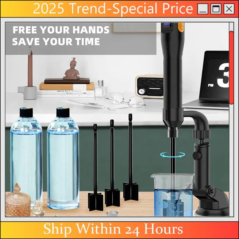 

Новый модернизированный миксер для смолы, электрическая мешалка для эпоксидной смолы, миксер для краски и миксер для эпоксидной смолы с таймером и подставкой для миксера