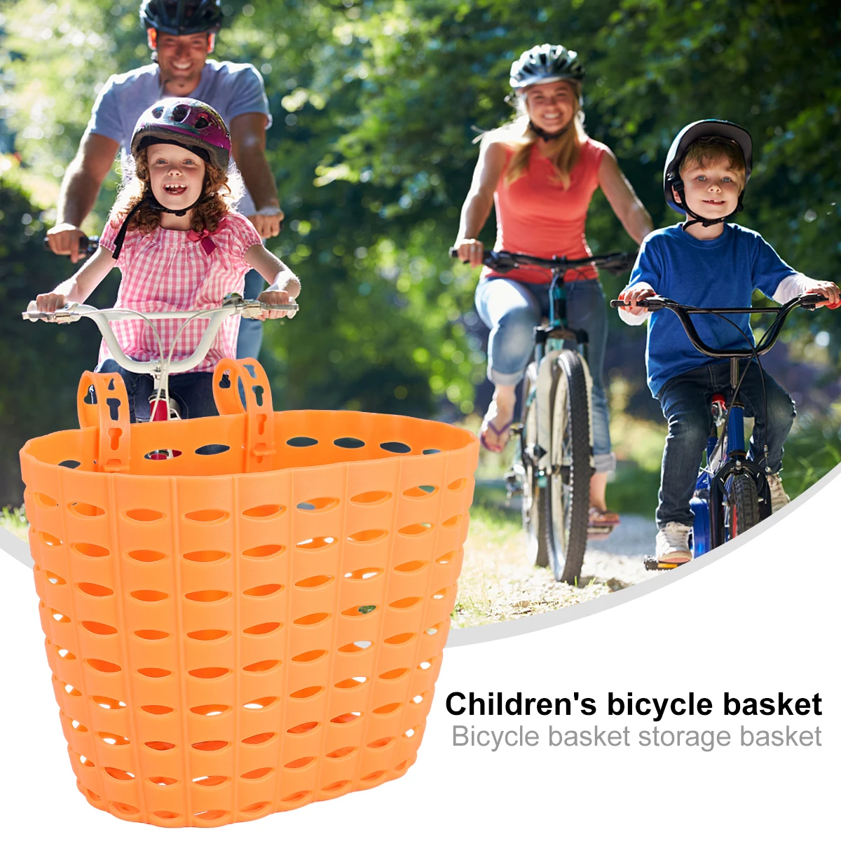Bicycle Basket Front Handlebar Kids Plastic Bike Storage Lightweight Durable Waterproof Ride Accessory For Toddler Bikes Cycling